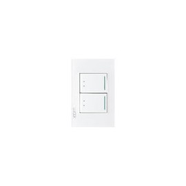Placa Lucek crystal c/2 apagadores escalera blanco/blanco