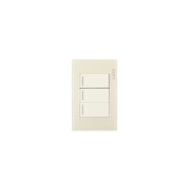 Placa Lucek colors c/3 apagadores escalera hueso