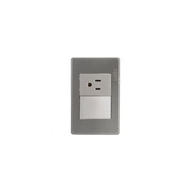 Placa Lucek metalica con apagador de escalera y contacto de