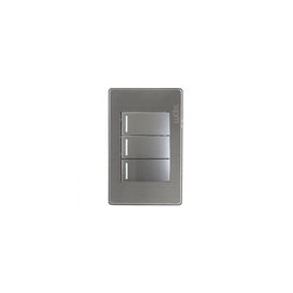 Placa Lucek metal 3 apagadores sencillos plata