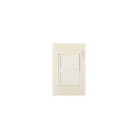 Placa Lucek colors c/2 apagadores sencillos hueso