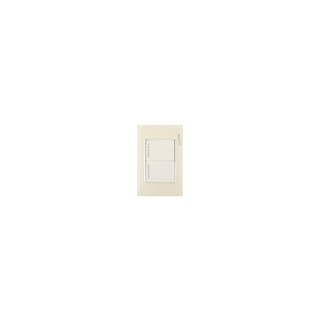 Placa Lucek colors c/2 apagadores sencillos hueso
