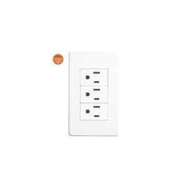 Placa Solaris elegance c/3 contactos blanca