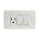 Placa Sanelec roma con 2 apagadores y contacto