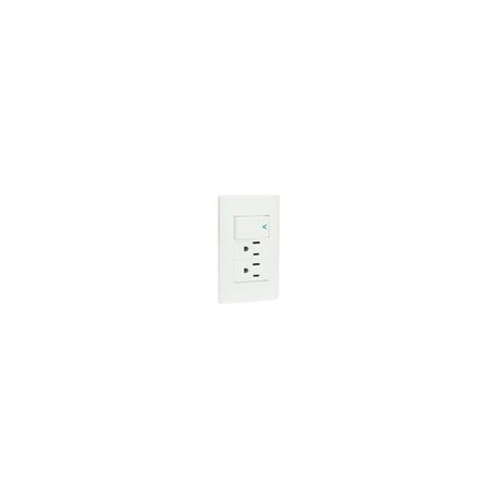 Placa Lucek c/2 contactos y 1 apagador blanco