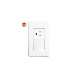 Placa Solaris elegance c/apagador y contacto blanca