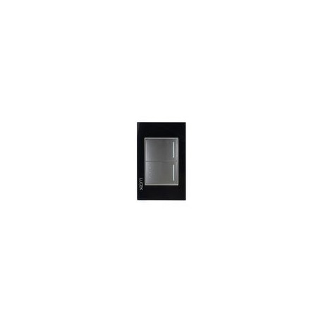 Placa Lucek crystal apagador sencillo/escalera negro/negro