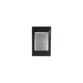 Placa Lucek toma de telefono cristal espejo negro