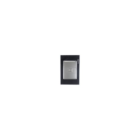 Placa Lucek toma de telefono cristal espejo negro