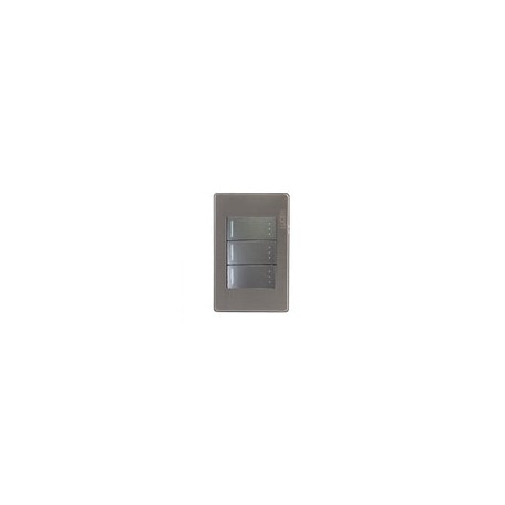 Placa Lucek metalica con 3 apagadores de escalera 1 v anoniz