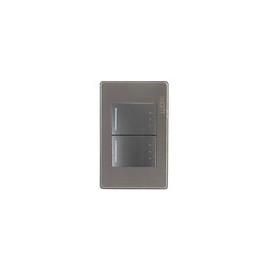 Placa Lucek metalica con 2 apagadores de escalera 1.5 Módulo