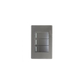 Placa Lucek metal 2 apag senc 1 apag escalera anonizado