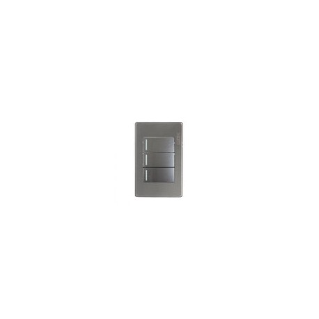 Placa Lucek metal 2 apag senc 1 apag escalera anonizado