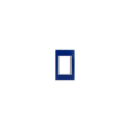 Placa Lucek colors metalica 3 ventanas azul zafiro