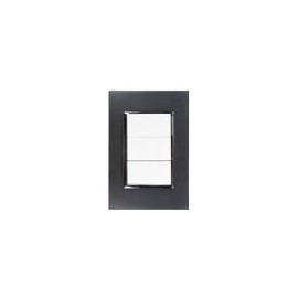 Placa Sanelec toscana humo con 3 apagadores