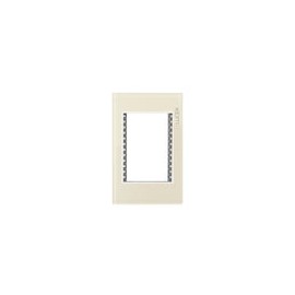 Placa Lucek colors metalica 3 ventanas hueso
