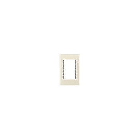 Placa Lucek colors metalica 3 ventanas hueso