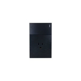 PLACA LUCEK FLAT 1 APAGADOR SENCILLO 1 CONTACTO NEGRA