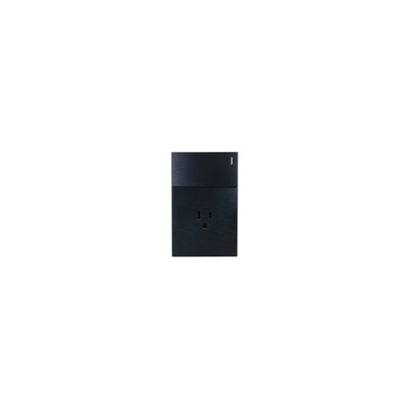 PLACA LUCEK FLAT 1 APAGADOR SENCILLO 1 CONTACTO NEGRA