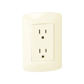 Placa Leviton modular plus c/contacto marfil