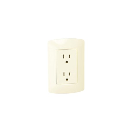 Placa Leviton modular plus c/contacto marfil