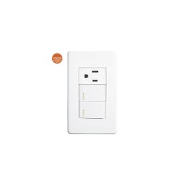 Placa Solaris elegance c/2 apagadores 1 contacto blanca