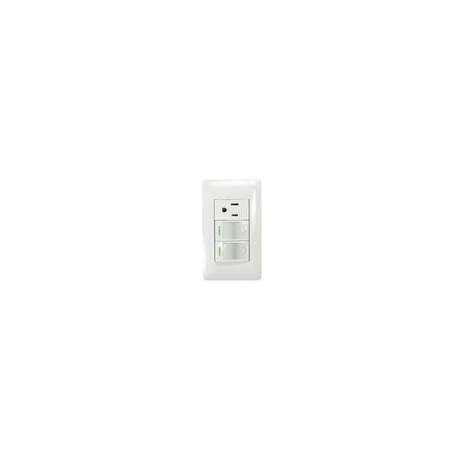 Placa Solaris ultra c/2 apagadores y 1 contacto