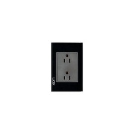 Placa Lucek crystal contacto duplex negro/negro