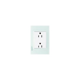 Placa Lucek crystal contacto duplex crystal/blanco